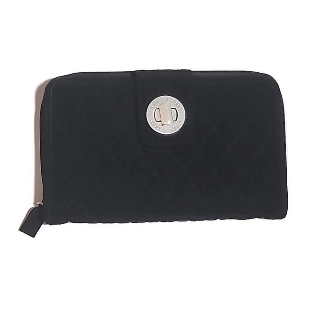 Vera Bradley Black Quilted Turn-Lock Wallet